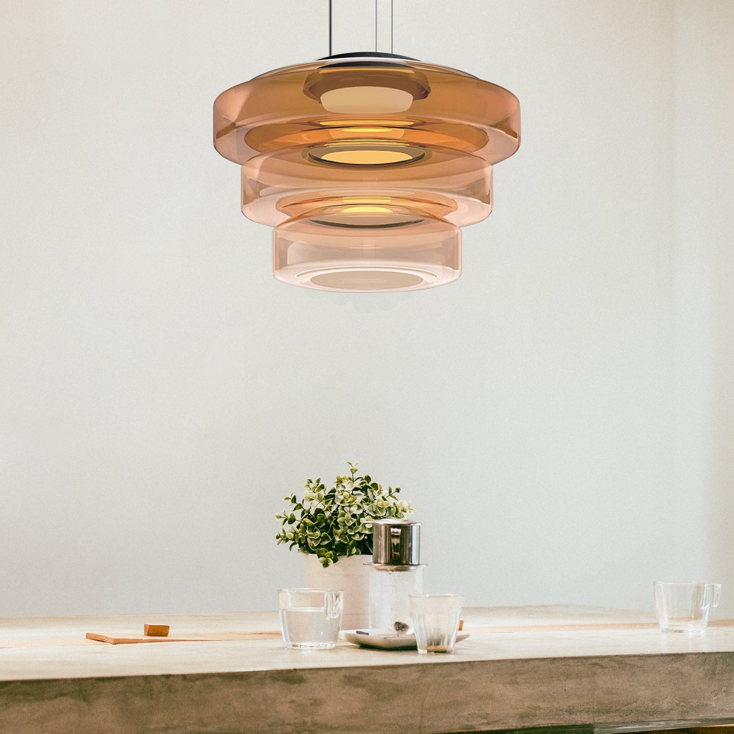 Glass Pendant Light In Bauhaus Style