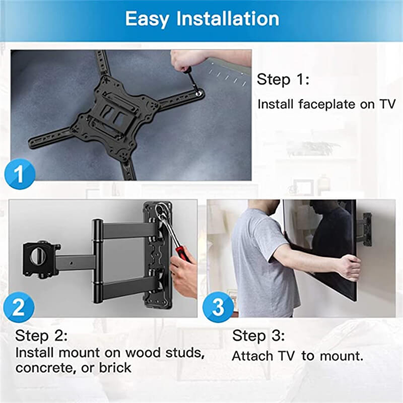 Full Motion Swivel TV Wall Bracket for 14-65 Inch