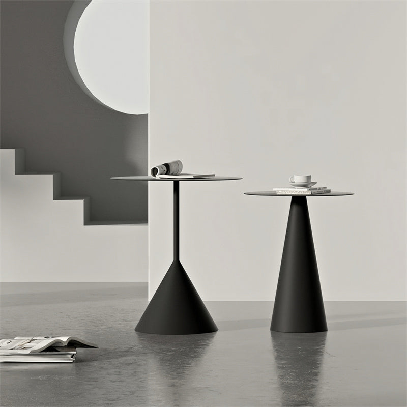 Round Metal Pedestal End Table Nesting Tables