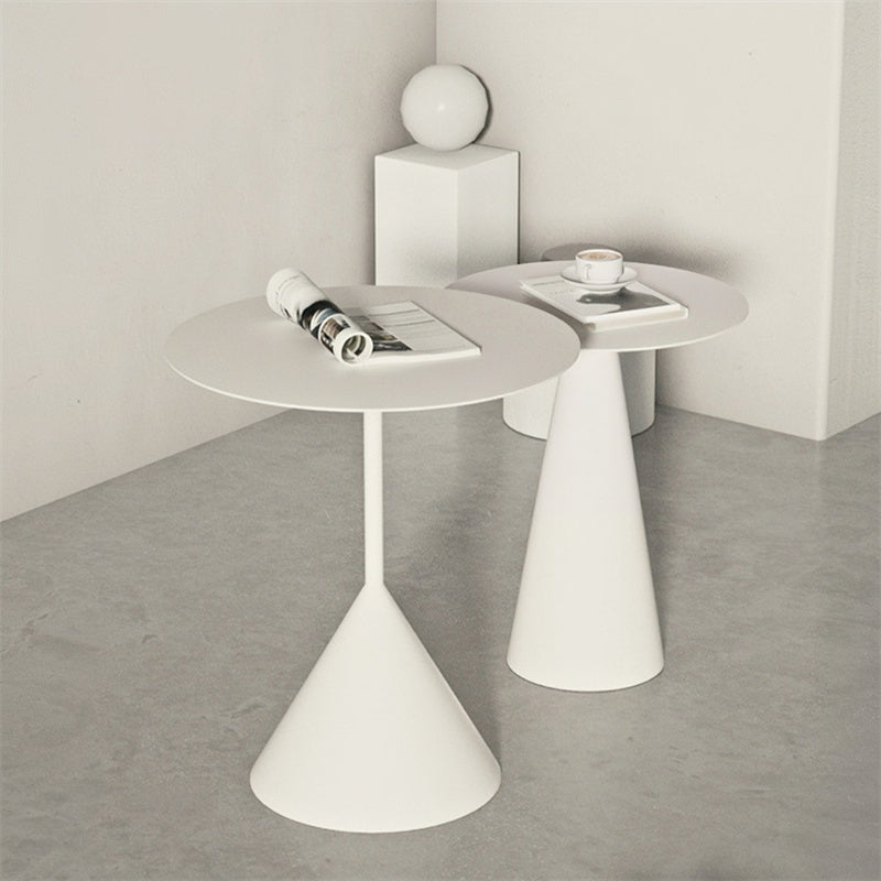 Round Metal Pedestal End Table Nesting Tables