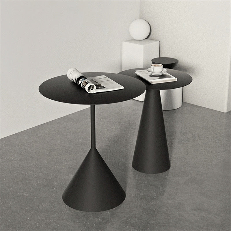 Round Metal Pedestal End Table Nesting Tables