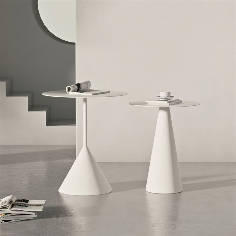 Round Metal Pedestal End Table Nesting Tables