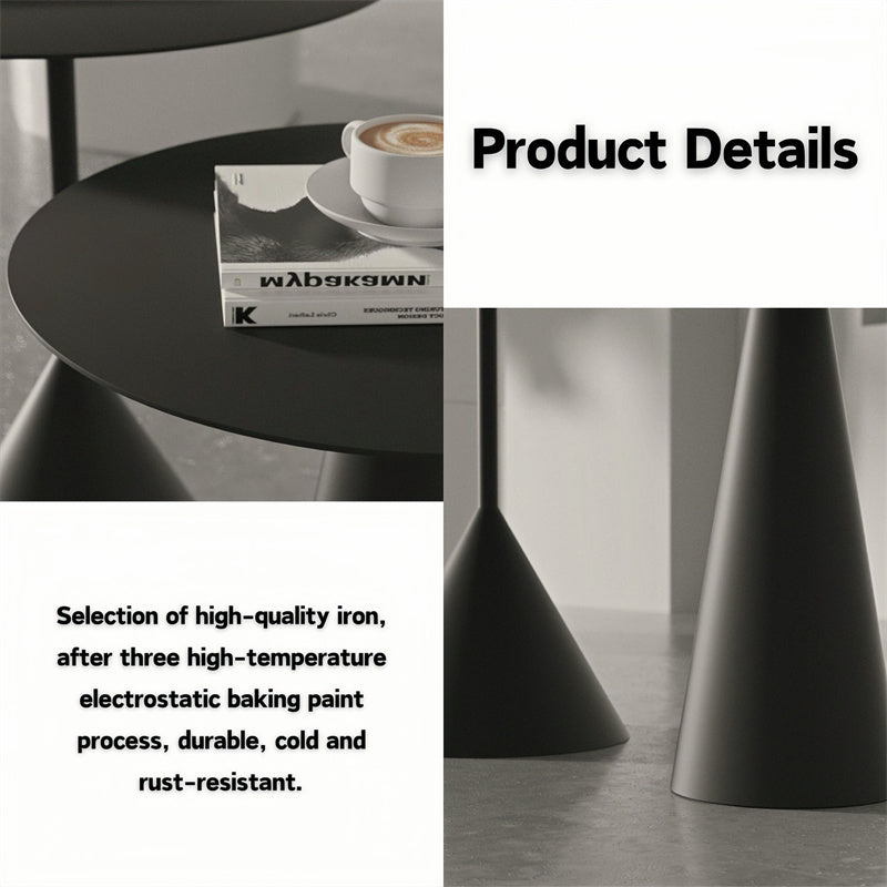 Round Metal Pedestal End Table Nesting Tables