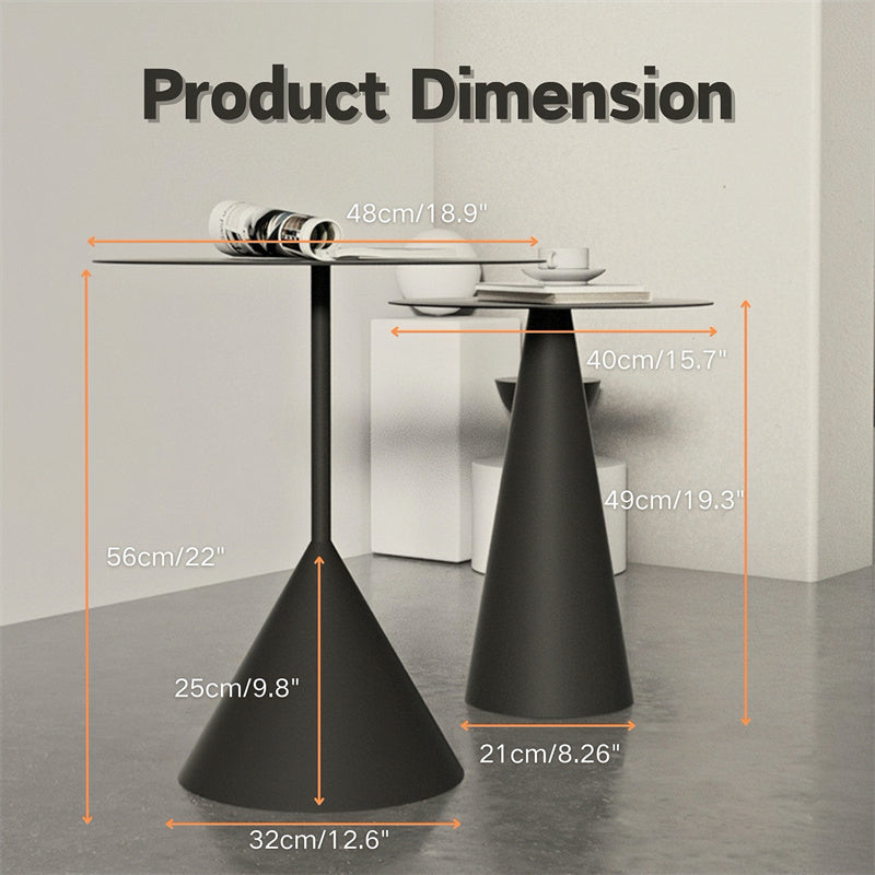 Round Metal Pedestal End Table Nesting Tables