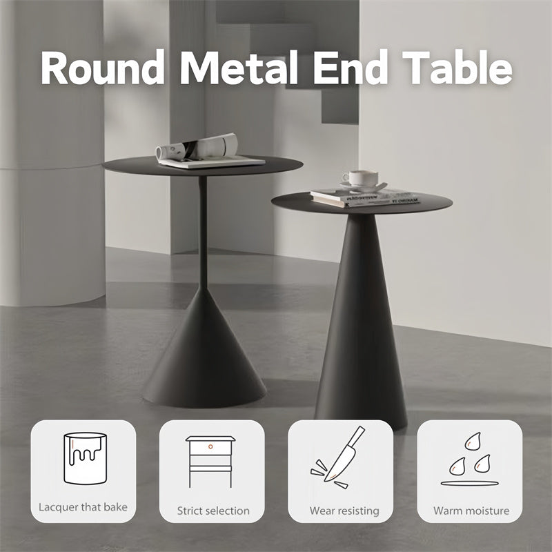 Round Metal Pedestal End Table Nesting Tables