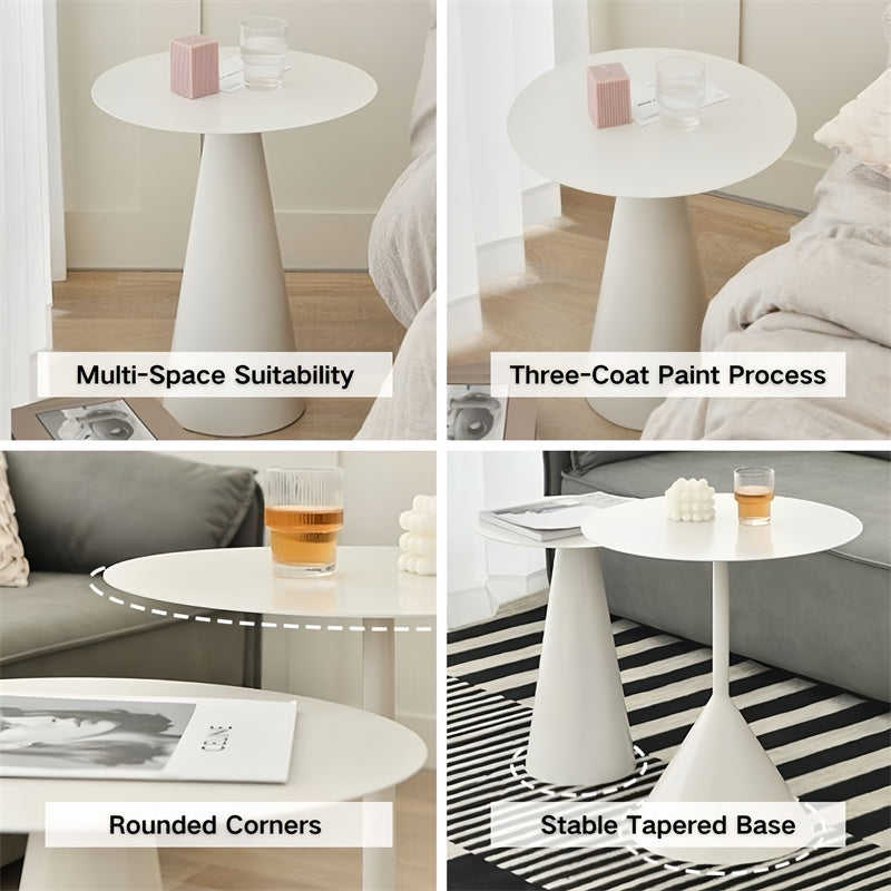 Round Metal Pedestal End Table Nesting Tables