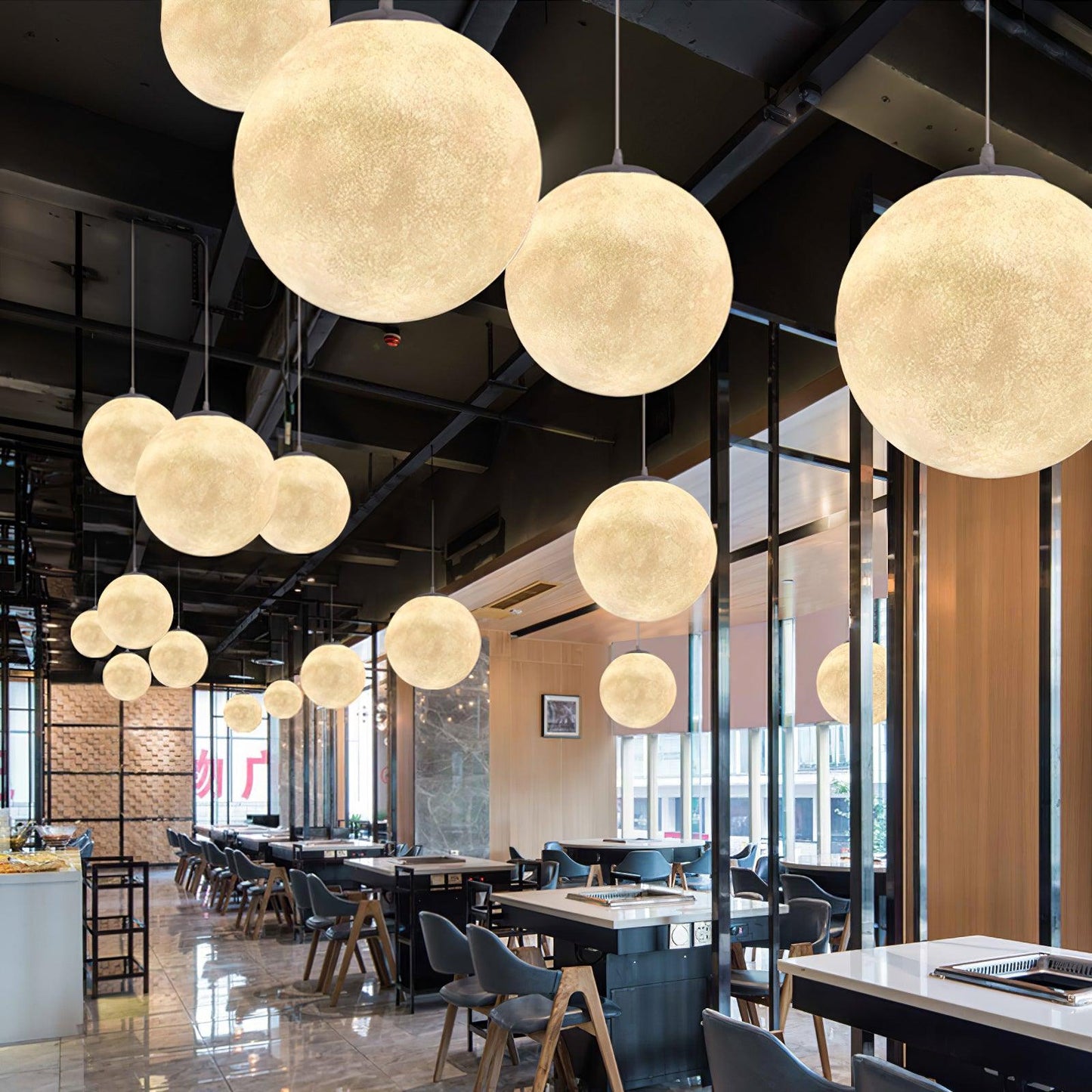 Moon pendant light