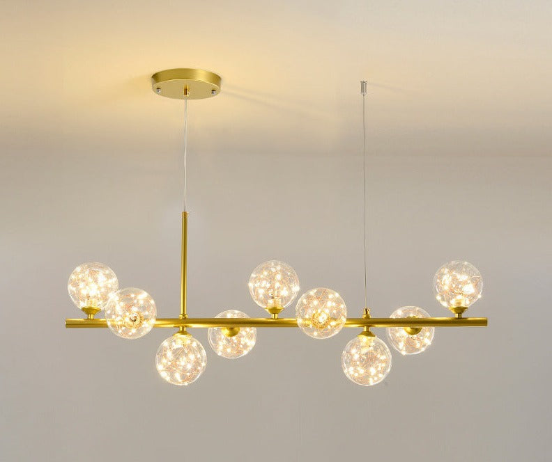 Luxury dining table pendant lamp made of blown glass