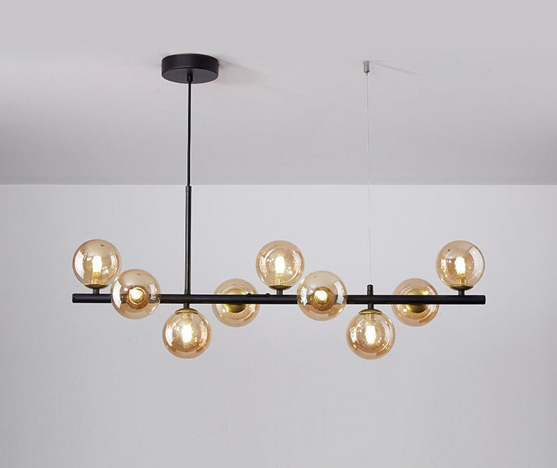 Luxury dining table pendant lamp made of blown glass