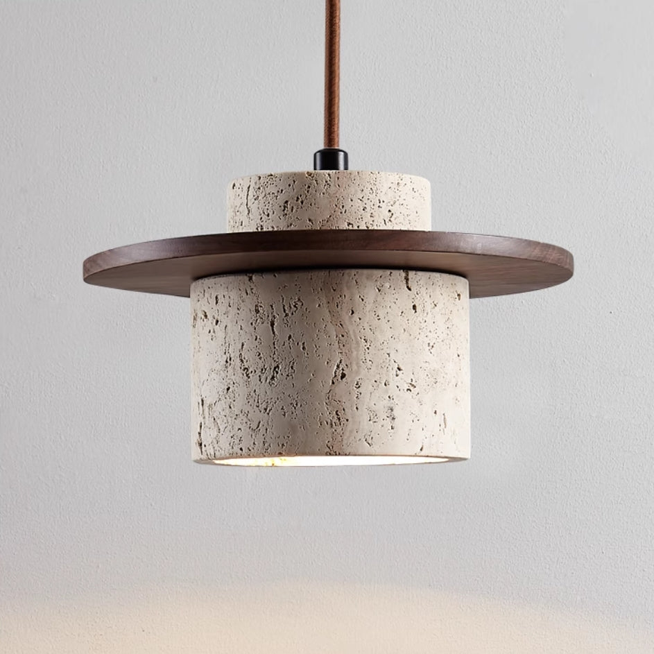 Travertine pendant light