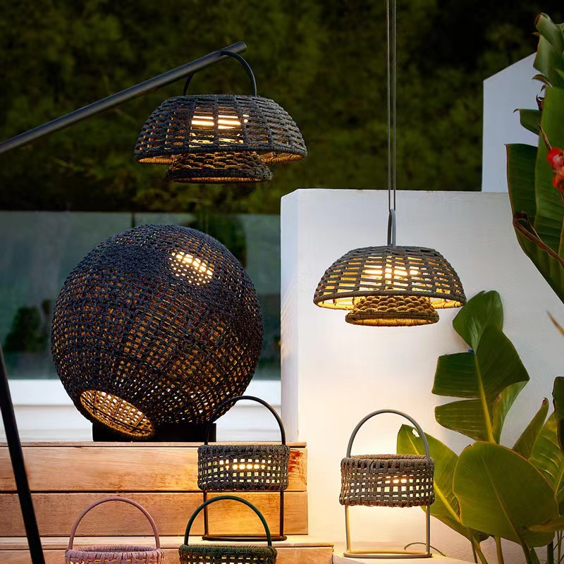 Bamboo Outdoor Pendant Light